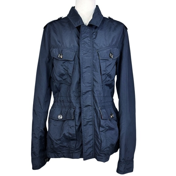 Burberry Cinched Field Jacket L Epaulettes Navy Multi Pockets Unisex